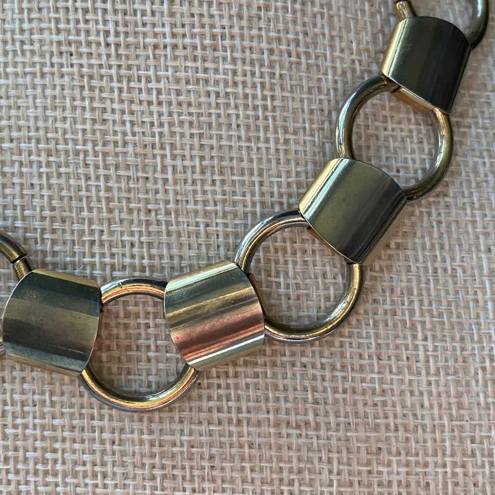 VTG Donald Stannard Gold Tone Link Necklace Signed Rare - Picture 4 of 8